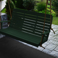 A&L Furniture Amish-Made Poly Winston Porch Swing, Turf Green
