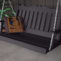 A&L Furniture Amish-Made Poly Royal English Porch Swing, Black