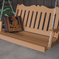 A&L Furniture Amish-Made Poly Royal English Porch Swing, Cedar
