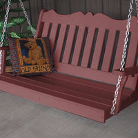 A&L Furniture Amish-Made Poly Royal English Porch Swing, Cherrywood