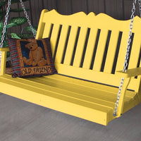 A&L Furniture Amish-Made Poly Royal English Porch Swing, Lemon Yellow