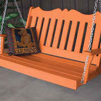 A&L Furniture Amish-Made Poly Royal English Porch Swing, Orange