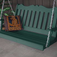A&L Furniture Amish-Made Poly Royal English Porch Swing, Turf Green