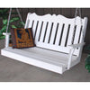 A&L Furniture Amish-Made Poly Royal English Porch Swing, White