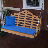 A&L Furniture Amish-Made Poly Marlboro Porch Swing, Cedar