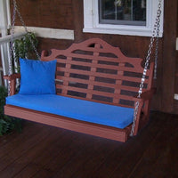 A&L Furniture Amish-Made Poly Marlboro Porch Swing, Cherrywood