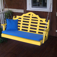A&L Furniture Amish-Made Poly Marlboro Porch Swing, Lemon Yellow