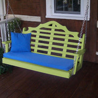 A&L Furniture Amish-Made Poly Marlboro Porch Swing, Tropical Lime