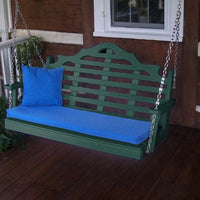 A&L Furniture Amish-Made Poly Marlboro Porch Swing, Turf Green