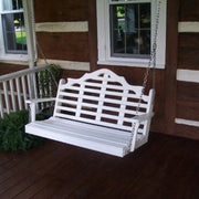 A&L Furniture Amish-Made Poly Marlboro Porch Swing, White