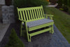 A&L Furniture Amish-Made Poly Traditional English Glider Bench, Tropical Lime