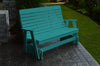 A&L Furniture Amish-Made Poly Winston Glider Bench, Aruba Blue