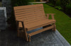 A&L Furniture Amish-Made Poly Winston Glider Bench, Cedar