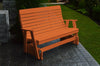A&L Furniture Amish-Made Poly Winston Glider Bench, Orange
