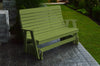 A&L Furniture Amish-Made Poly Winston Glider Bench, Tropical Lime
