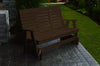 A&L Furniture Amish-Made Poly Winston Glider Bench, Tudor Brown
