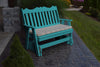 A&L Furniture Amish-Made Poly Royal English Glider Bench, Aruba Blue