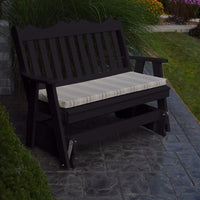 A&L Furniture Amish-Made Poly Royal English Glider Bench, Black
