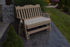 A&L Furniture Amish-Made Poly Royal English Glider Bench, Weathered Wood