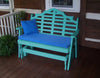 A&L Furniture Amish-Made Poly Marlboro Glider Bench, Aruba Blue