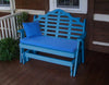 A&L Furniture Amish-Made Poly Marlboro Glider Bench, Blue