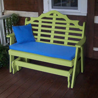 A&L Furniture Amish-Made Poly Marlboro Glider Bench, Tropical Lime