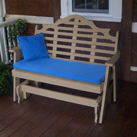 A&L Furniture Amish-Made Poly Marlboro Glider Bench, Weathered Wood