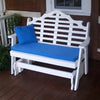 A&L Furniture Amish-Made Poly Marlboro Glider Bench, White
