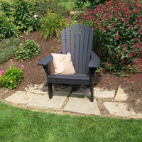 A&L Furniture Amish-Made Poly Fanback Adirondack Chair, Black