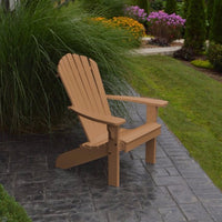 A&L Furniture Amish-Made Poly Fanback Adirondack Chair, Cedar