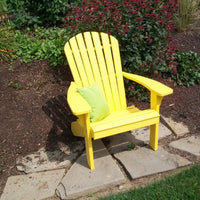 A&L Furniture Amish-Made Poly Fanback Adirondack Chair, Lemon Yellow