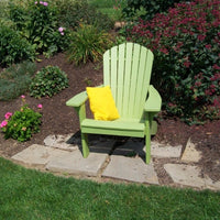 A&L Furniture Amish-Made Poly Fanback Adirondack Chair, Tropical Lime
