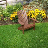 A&L Furniture Amish-Made Poly Fanback Adirondack Chair, Tudor Brown