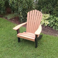 A&L Furniture Amish-Made Two-Tone Poly Adirondack Chair, Cedar with Black Frame