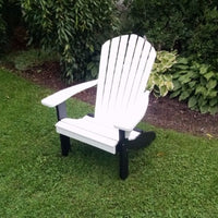 A&L Furniture Amish-Made Two-Tone Poly Adirondack Chair, White with Black Frame