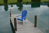 A&L Furniture Amish-Made Two-Tone Poly Adirondack Chair, Blue with White Frame