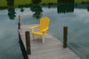 A&L Furniture Amish-Made Two-Tone Poly Adirondack Chair, Lemon Yellow with White Frame