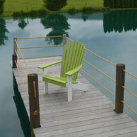 A&L Furniture Amish-Made Two-Tone Poly Adirondack Chair, Tropical Lime with White Frame