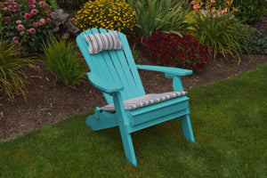 A&L Furniture Co. Amish-Made Folding/Reclining Poly Adirondack Chair, Aruba Blue
