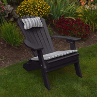A&L Furniture Co. Amish-Made Folding/Reclining Poly Adirondack Chair, Black