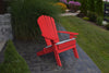 A&L Furniture Folding/Reclining Poly Adirondack Chair with Integrated Cupholders, Bright Red