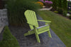 A&L Furniture Folding/Reclining Poly Adirondack Chair with Integrated Cupholders, Tropical Lime