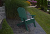 A&L Furniture Folding/Reclining Poly Adirondack Chair with Integrated Cupholders, Turf Green