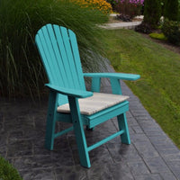 A&L Furniture Amish-Made Poly Upright Adirondack Chair, Aruba Blue