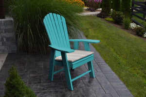 A&L Furniture Amish-Made Poly Upright Adirondack Chair, Aruba Blue