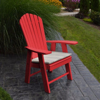A&L Furniture Amish-Made Poly Upright Adirondack Chair, Bright Red