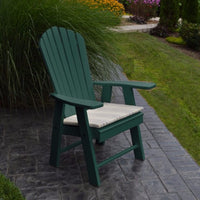 A&L Furniture Amish-Made Poly Upright Adirondack Chair, Turf Green