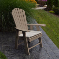 A&L Furniture Amish-Made Poly Upright Adirondack Chair, Weathered Wood