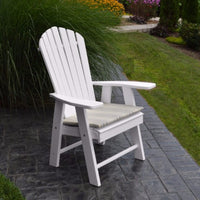 A&L Furniture Amish-Made Poly Upright Adirondack Chair, White