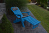 A&L Furniture Folding/Reclining Poly Adirondack Chair with Pullout Ottoman, Blue